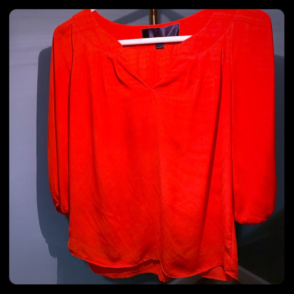 Coral blouse 3/4 length sleeves